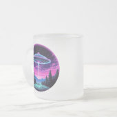 Alien Spaceship Retro Futuristic Mattglastasse (Vorderseite Links)
