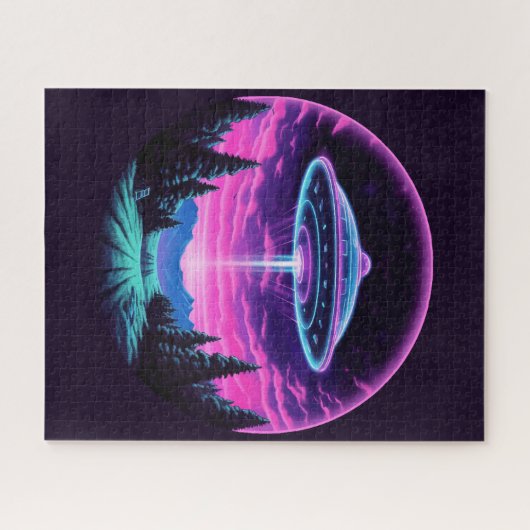 Alien Spaceship Retro Futuristic Puzzle (Horizontal)