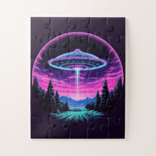 Alien Spaceship Retro Futuristic Puzzle