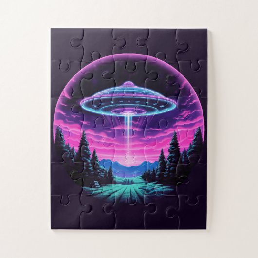 Alien Spaceship Retro Futuristic Puzzle (Vertikal)