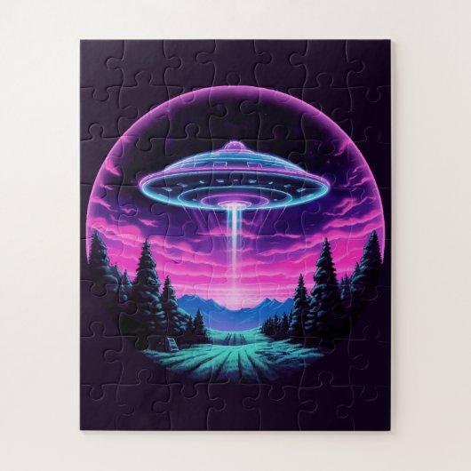 Alien Spaceship Retro Futuristic Puzzle (Vertikal)
