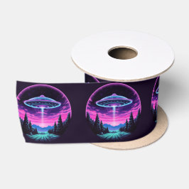 Alien Spaceship Retro Futuristic Satinband