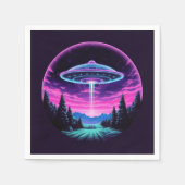 Alien Spaceship Retro Futuristic Serviette (Vorderseite)