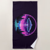 Alien Spaceship Retro Futuristic Strandtuch (Vorderseite)