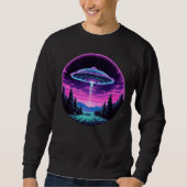 Alien Spaceship Retro Futuristic Sweatshirt (Vorderseite)