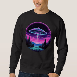 Alien Spaceship Retro Futuristic Sweatshirt