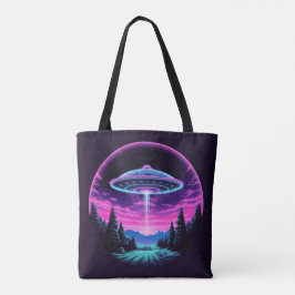 Alien Spaceship Retro Futuristic Tasche