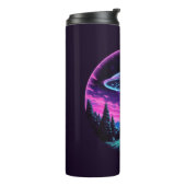 Alien Spaceship Retro Futuristic Thermosbecher (Nach links gedreht)