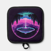 Alien Spaceship Retro Futuristic Topflappen (Vorderseite)