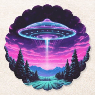 Alien Spaceship Retro Futuristic Untersetzer