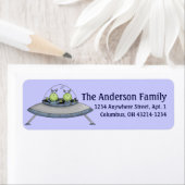 Alien Spaceship-Thema Rücksendeadresse Etikett 2 (Insitu)