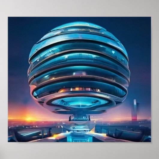 Alien Spaceship Wall Art & Deco Poster (Vorne)