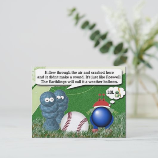 Alien Spaß Postkarte (Stehend Vorderseite)