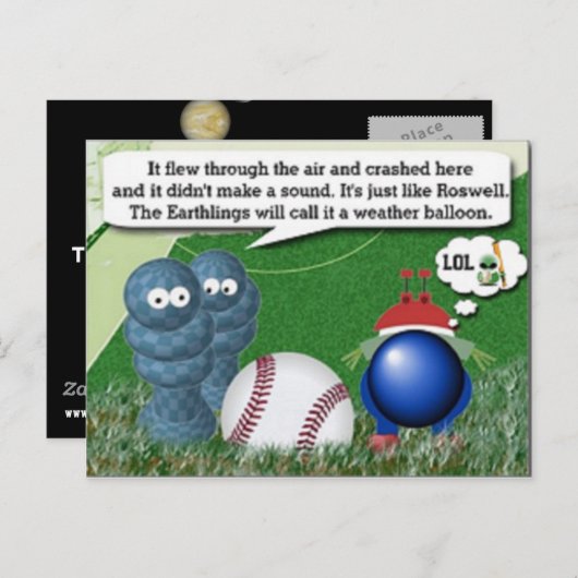 Alien Spaß Postkarte (Vorne/Hinten)