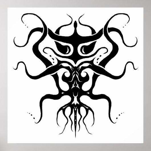 Alien Species Tribal Tattoo Design - schwarz Poster (Vorne)