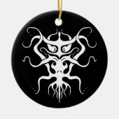 Alien Species Tribal Tattoo Design - weiß Keramik Ornament (Vorne)