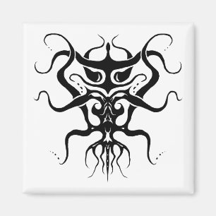 Alien-Spezies-Tribal-Tätowierungsdesign - schwarz Magnet
