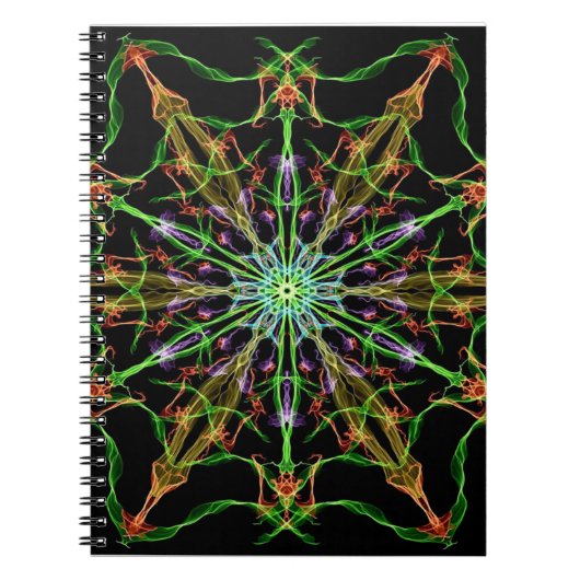 Alien Spider Web Mandala | Spinnengeschenke Notizblock (Vorderseite)