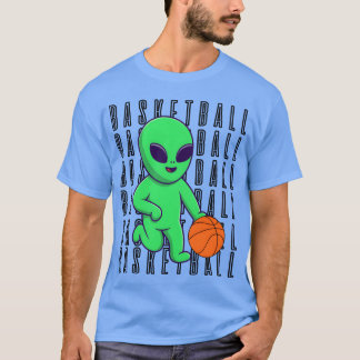 Alien spielt Basketball Sport lustig T-Shirt