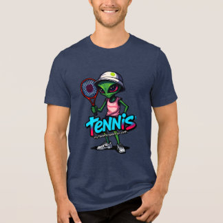 Alien spielt Tennisstil Graffiti in Street Art Tri-Blend Shirt