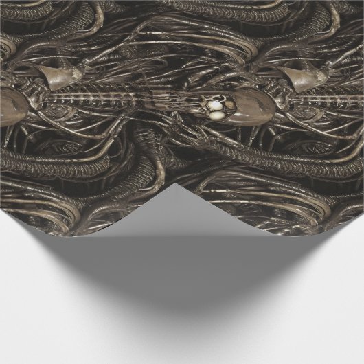 Alien Spine Serpents Wrapping Paper Geschenkpapier (Ecke)