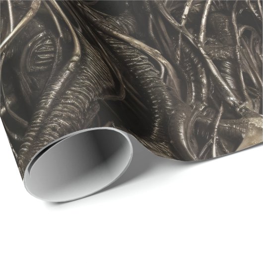 Alien Spine Serpents Wrapping Paper Geschenkpapier (Rolleneckpunkt)