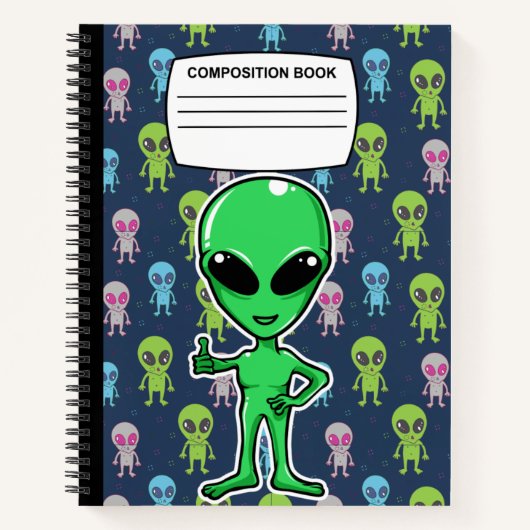 Alien Spiralkomposition Notebook Notizblock (Vorderseite)