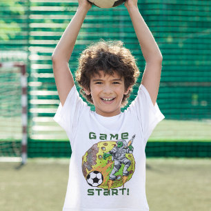 Alien Sports Athlete Fußballspielerjunge T-Shirt