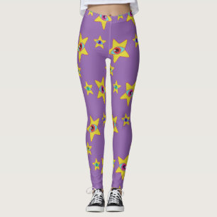Alien Stars All Starry Eyed Space Princess (Fliede Leggings