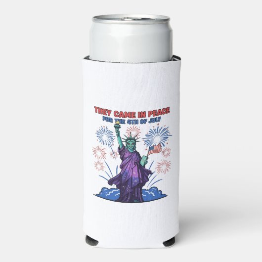 Alien Statue of Liberty 4. Juli Selters Dosenkühler (Seltzer Vorderseite)
