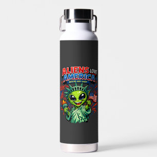 Alien Statue of Liberty 4. Juli Trinkflasche