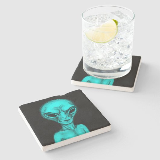 Alien Steinuntersetzer (Seitenansicht)