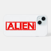 Alien Stempel iPhone 15 Hülle (Rückseite (Horizontal))