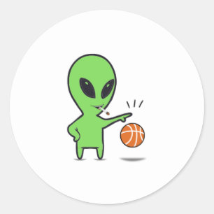 Alien Stick Ball Runder Aufkleber