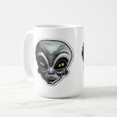 Alien Sticker Art Classic Tasse, 15 oz Kaffeetasse (Vorderseite Links)