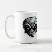 Alien Sticker Art Classic Tasse, 15 oz Kaffeetasse (Links)
