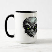 Alien Sticker Art Combo Tasse, 15 oz Tasse (Links)