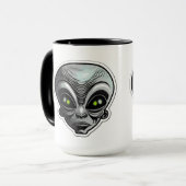 Alien Sticker Art Combo Tasse, 15 oz Tasse (Vorderseite Links)