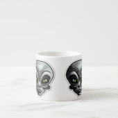 Alien Sticker Art Espresso Tasse (Vorderseite)