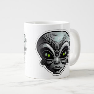 Alien Sticker Art Jumbo Tasse