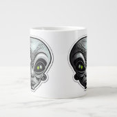 Alien Sticker Art Jumbo Tasse (Vorderseite)