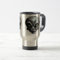 Alien Sticker Art Travel/Tasse, 15 oz
