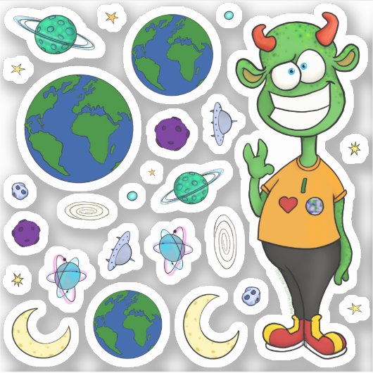 Alien Sticker Set (Vorderseite)