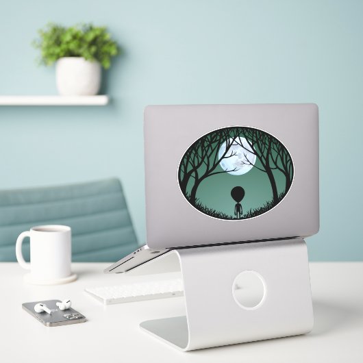 Alien Stickers Fun Halloween Alien Decal Stickers Aufkleber (Laptop auf Schreibtisch)