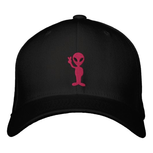 Alien StickHat Bestickte Baseballkappe (Vorderseite)