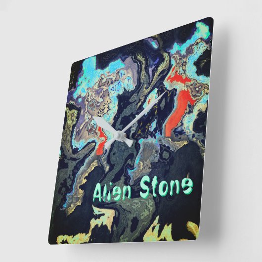 Alien Stone Exotic Customizable Quadratische Wanduhr (Winkel)