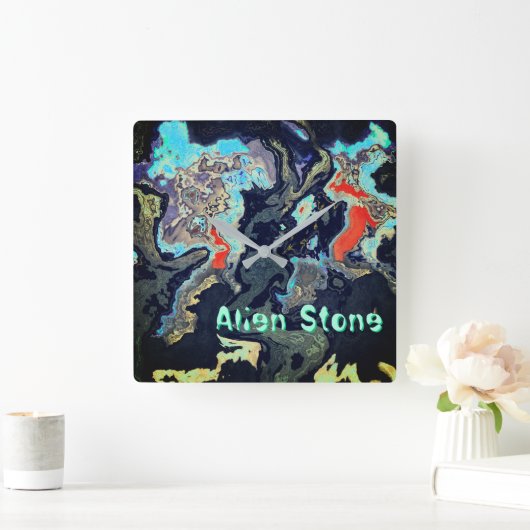 Alien Stone Exotic Customizable  Quadratische Wanduhr (Zuhause)