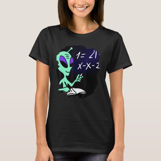 Alien Studying Solving Math Science Physics Equati T-Shirt (Vorderseite)