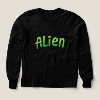 Alien Süß Spielend Weltraum-Alien Grüne Typografie