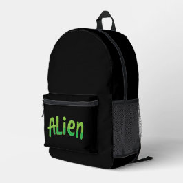 Alien Süß Spielend Weltraum-Alien Grüne Typografie Bedruckter Rucksack